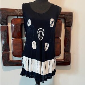 India Boutique Blue and White Sleeveless Tunic